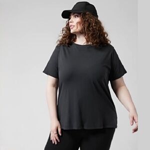 NWT ATHLETA Organic Daily Crew Tee, Black